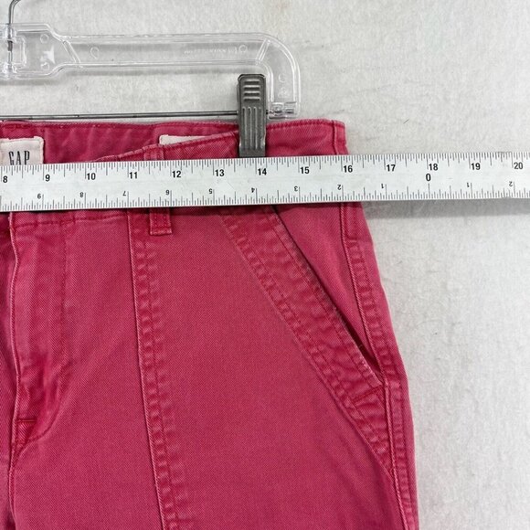 Gap Pants Women's Sz 10 Red Denim Skinny Ankle Midrise Stretch Button Zip Pocket - Picture 3 of 12